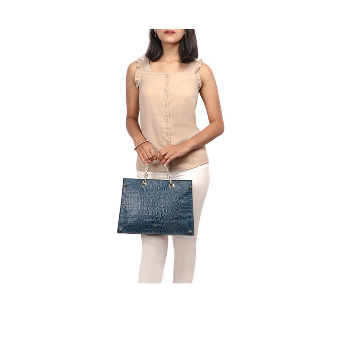Jitterbug 02 Blue Leather Satchel