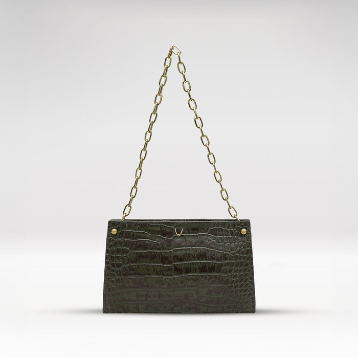 Jitterbug 03 Green Leather Shoulder Bag