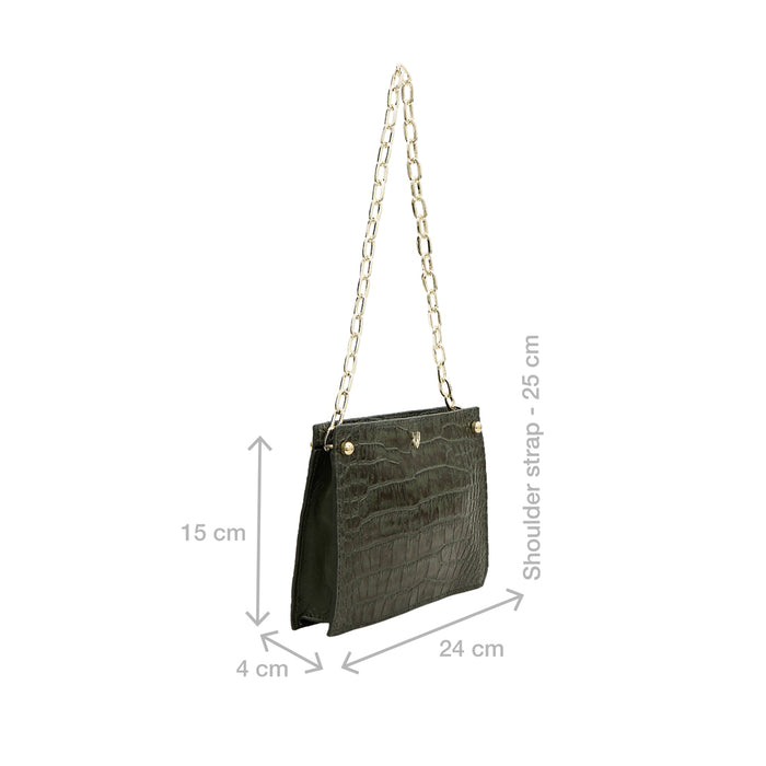 Jitterbug 03 Green Leather Shoulder Bag