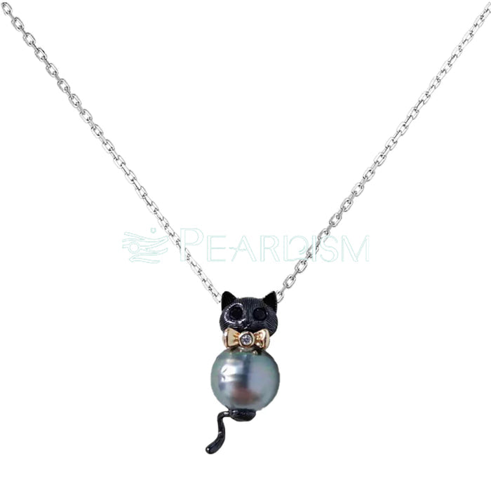 Kitty Cat Baroque Tahitian Pearl Necklace S925 Chain 【Flash Sale】