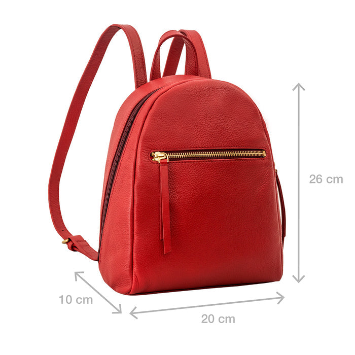 Kiwi Red Leather Backpack