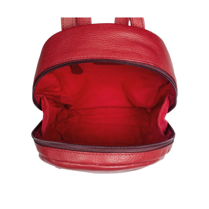 Kiwi Red Leather Backpack