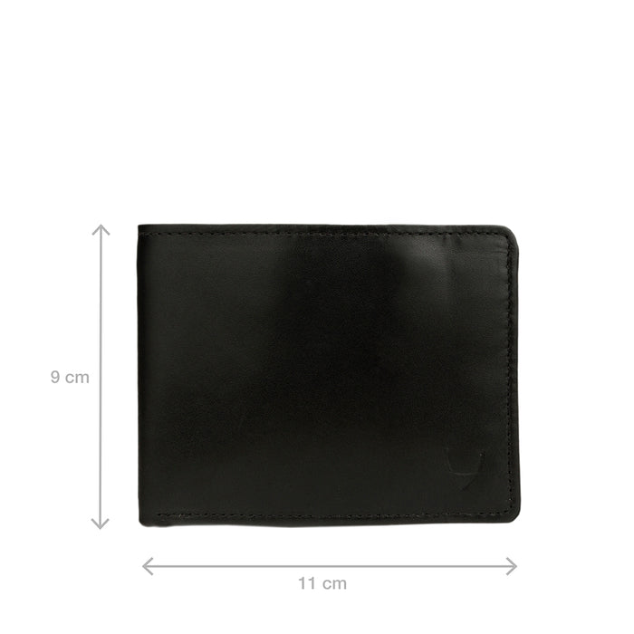 L103 N  Black Leather Bi-Fold Wallet