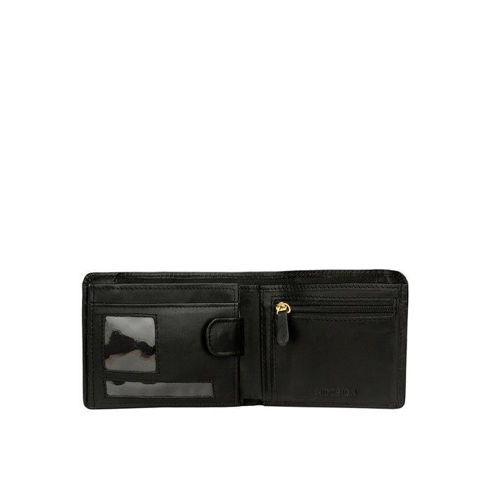 L103 N  Black Leather Bi-Fold Wallet