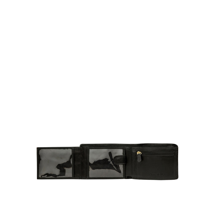 L103 N  Black Leather Bi-Fold Wallet