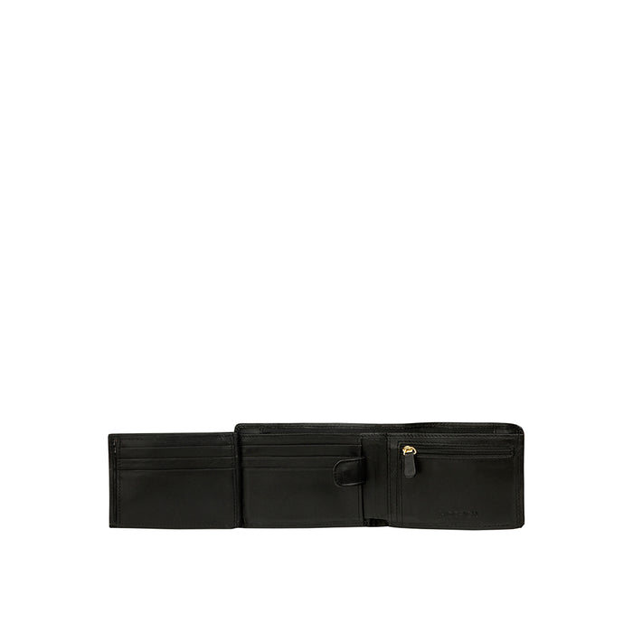L103 N  Black Leather Bi-Fold Wallet