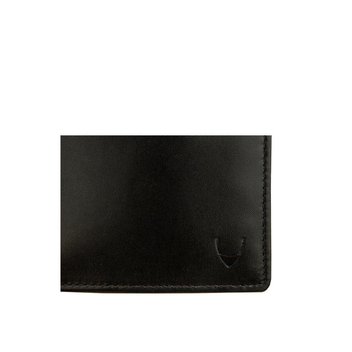 L103 N  Black Leather Bi-Fold Wallet