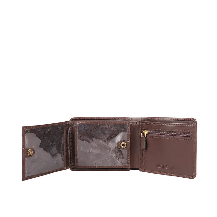 L103 N  Brown Leather Bi-Fold Wallet