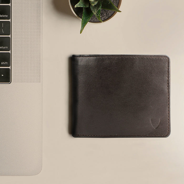 L105 N  Brown Leather Bi-Fold Wallet