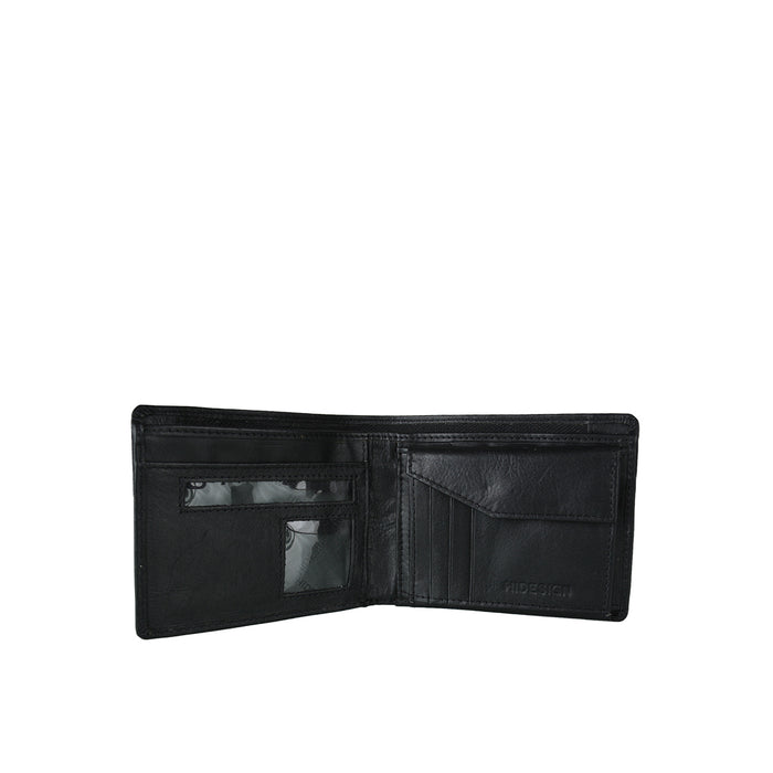 L106 N  Black Leather Bi-Fold Wallet