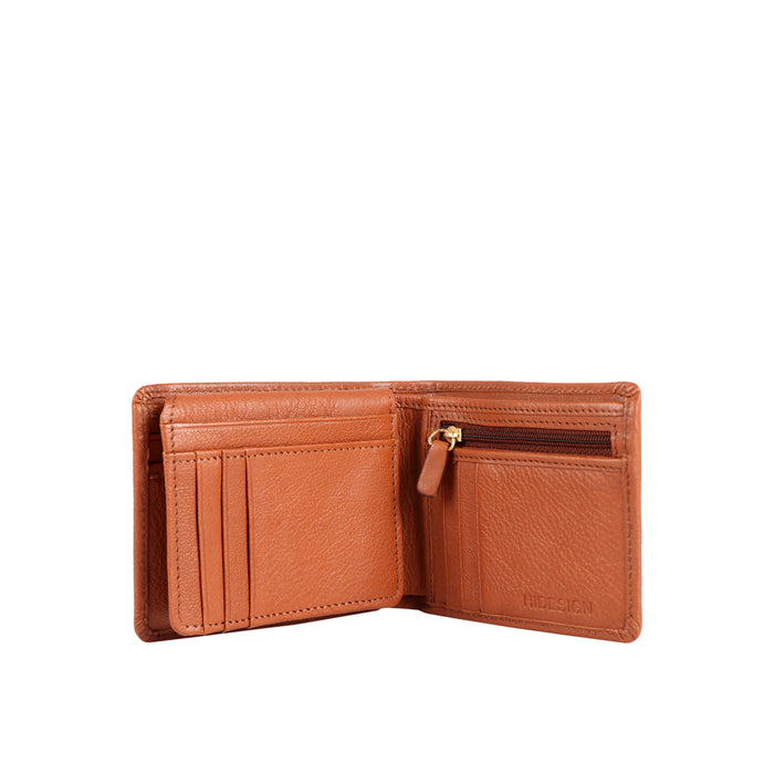 L107 N  Tan Leather Bi-Fold Wallet