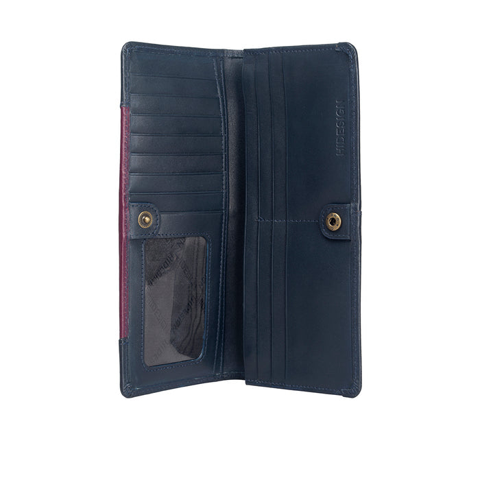 La Marais W2  Blue Leather Bi-Fold Wallet
