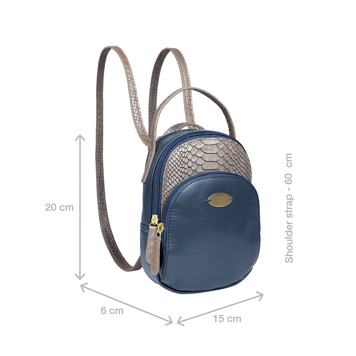Lilac 01 Sb Blue Leather Backpack
