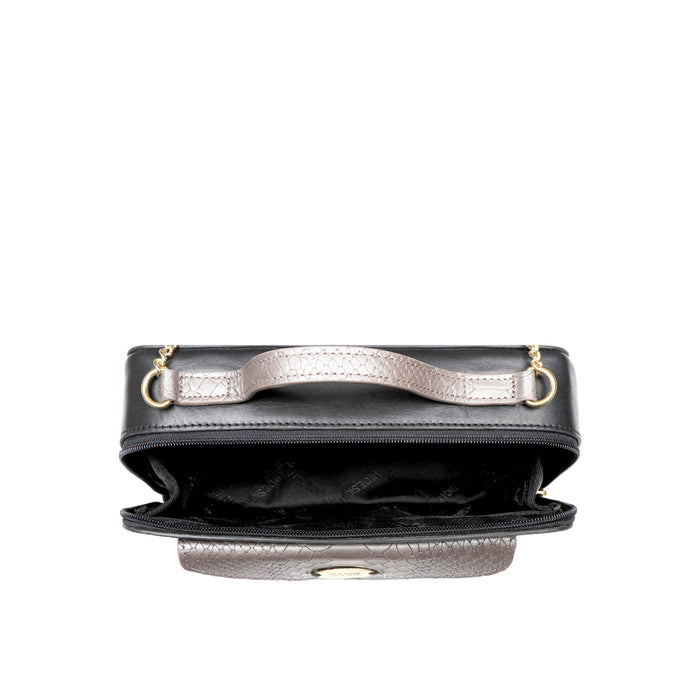 Lilac 02 Sb Black Leather Satchel