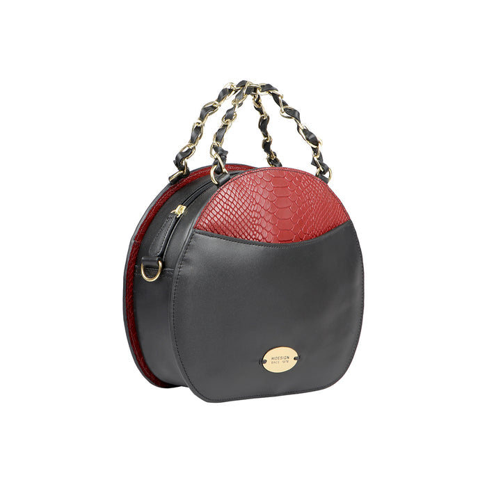 Lilac 03 Sb Black Leather Satchel