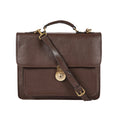 Lucca Brown Leather  Briefcase
