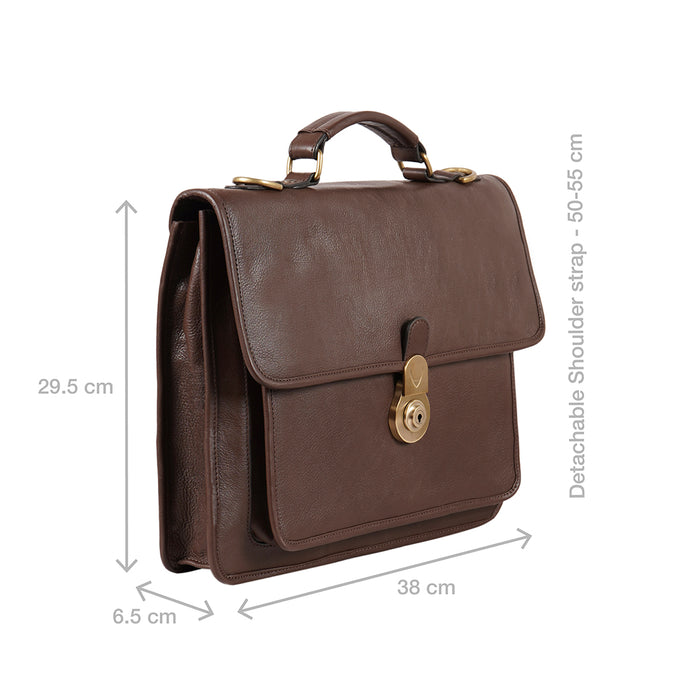 Lucca Brown Leather  Briefcase