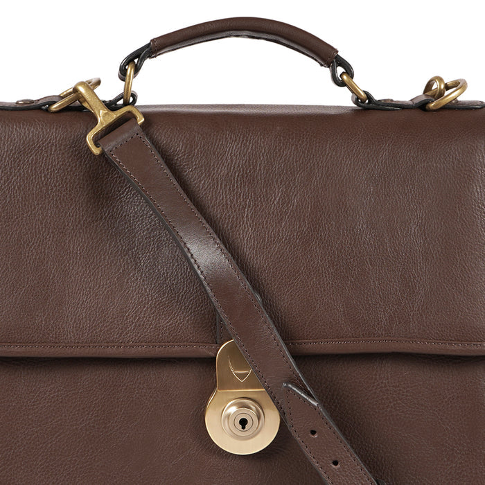 Lucca Brown Leather  Briefcase