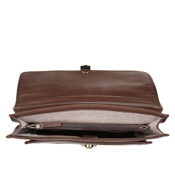 Lucca Brown Leather  Briefcase