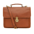 Lucca Tan Leather  Briefcase