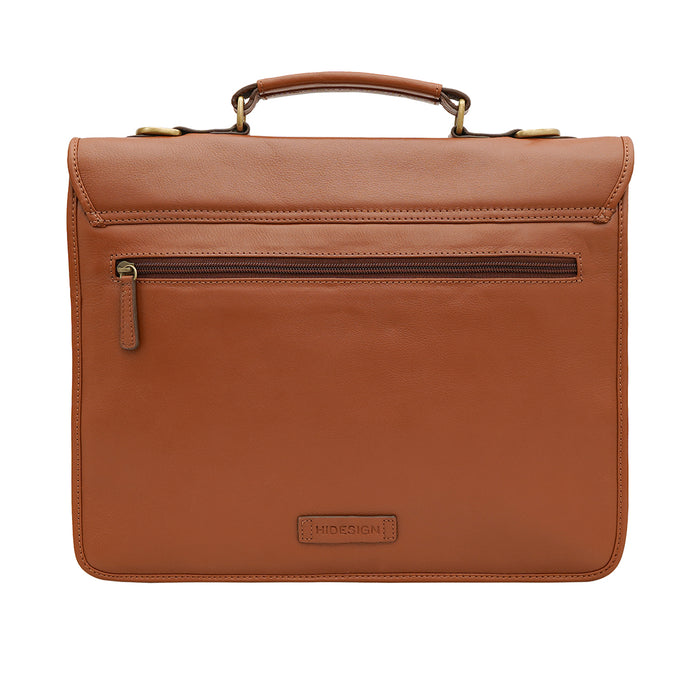 Lucca Tan Leather  Briefcase