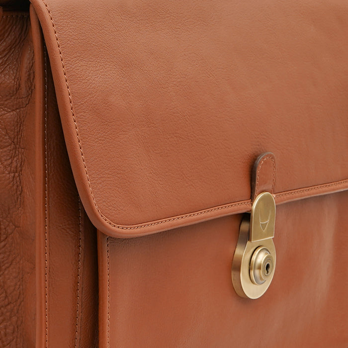Lucca Tan Leather  Briefcase