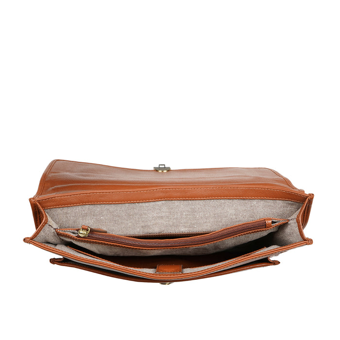Lucca Tan Leather  Briefcase