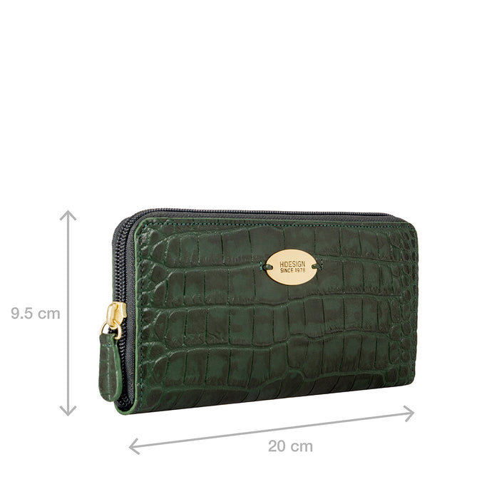 Mackenziew2 Sb Green Leather Zip Around Wallet