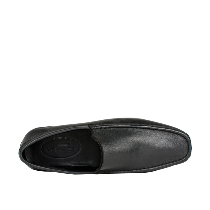 Malbec Men's Black Leather Slip On