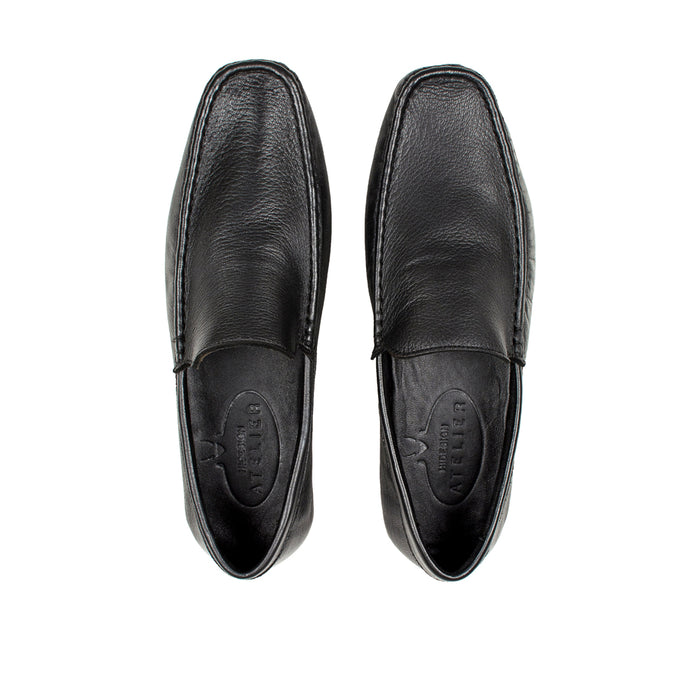 Malbec Men's Black Leather Slip On