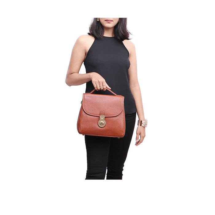 Marina Tan Leather Satchel