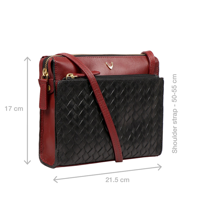 Marty W2 Black Leather Sling Wallet