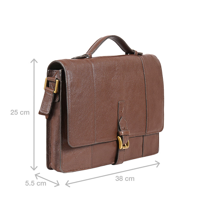 Maverick 01 Brown Leather  Briefcase