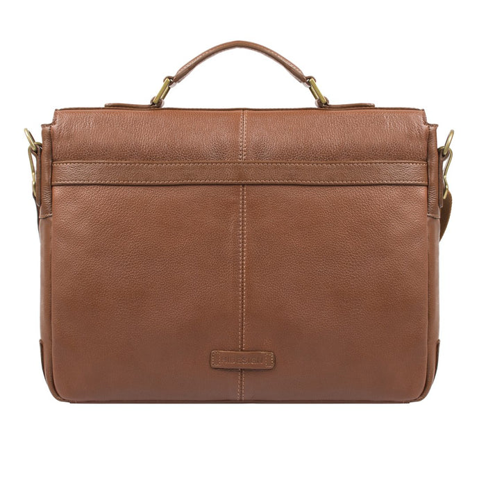 Merlin 01 Tan Leather  Briefcase