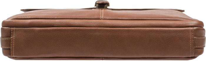 Merlin 01 Tan Leather  Briefcase