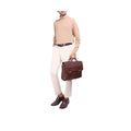 Merlin 02 Brown Leather  Briefcase