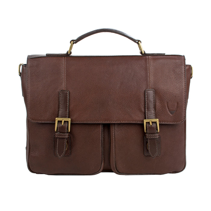 Merlin 02 Brown Leather  Briefcase
