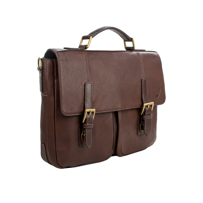 Merlin 02 Brown Leather  Briefcase