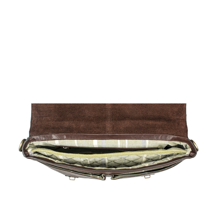 Merlin 02 Brown Leather  Briefcase