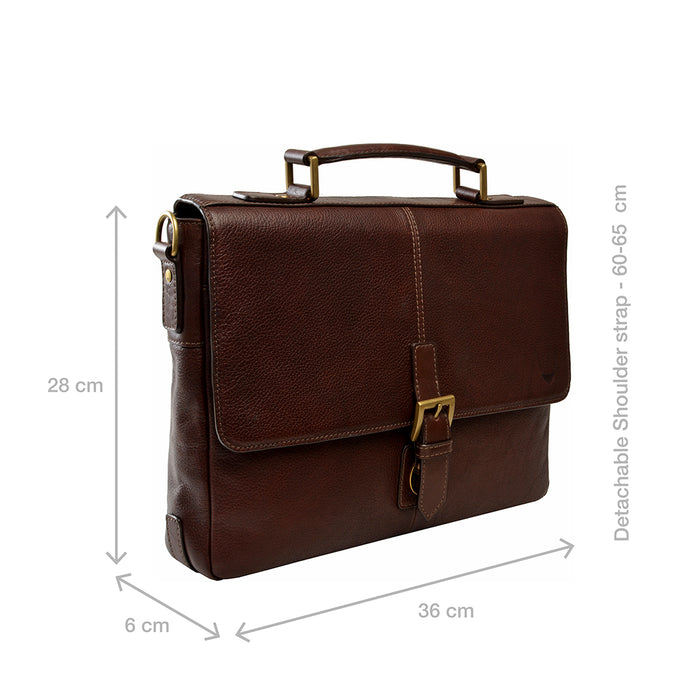 Merlin 03 Brown Leather  Briefcase