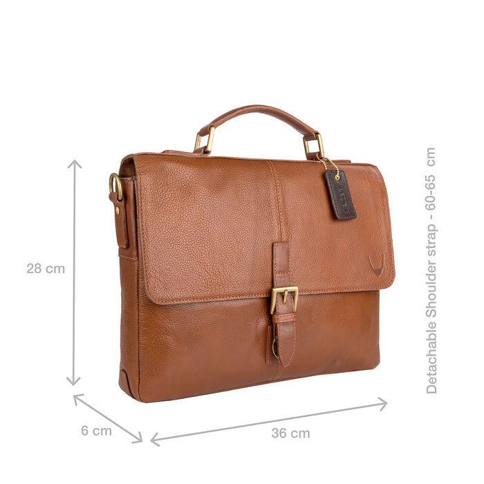 Merlin 03 Tan Leather  Briefcase
