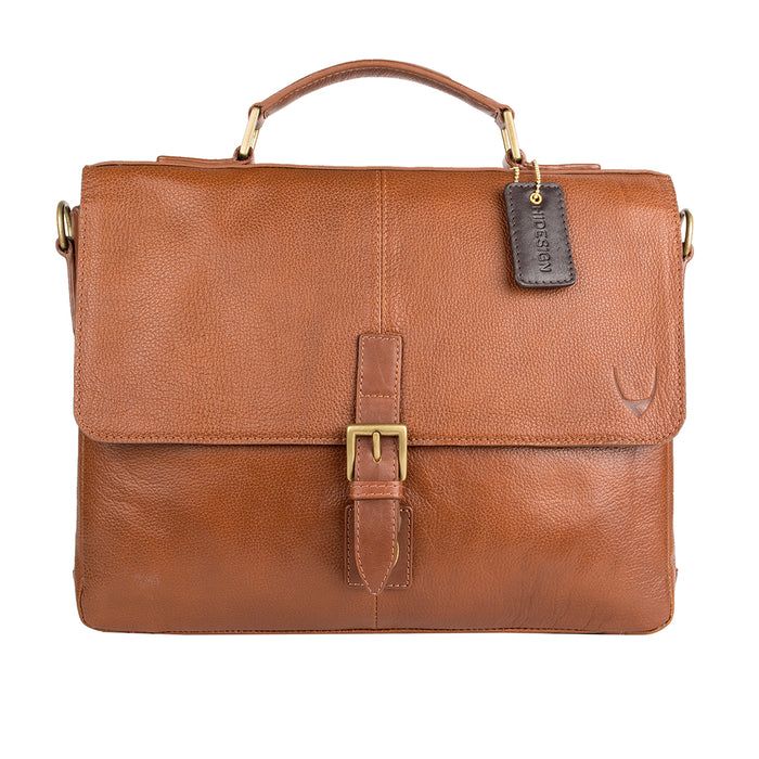 Merlin 03 Tan Leather  Briefcase