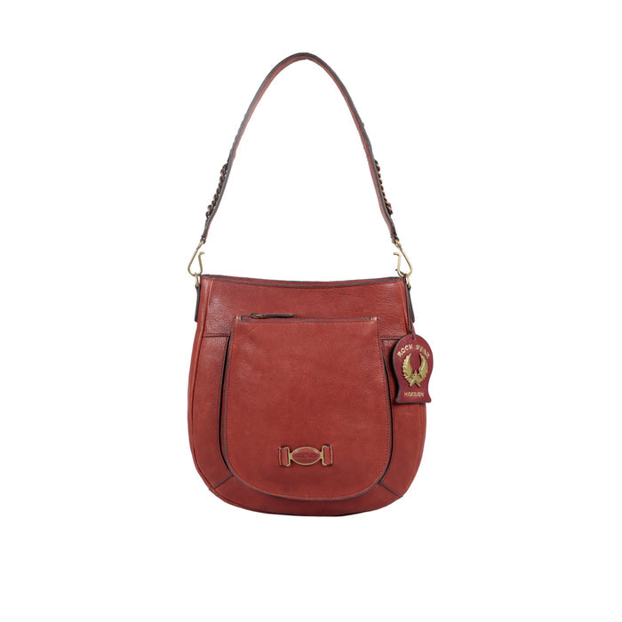 Metal 02 Marsala Leather Shoulder Bag