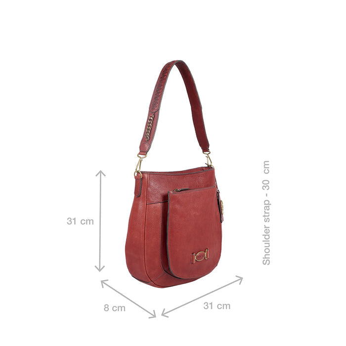 Metal 02 Marsala Leather Shoulder Bag