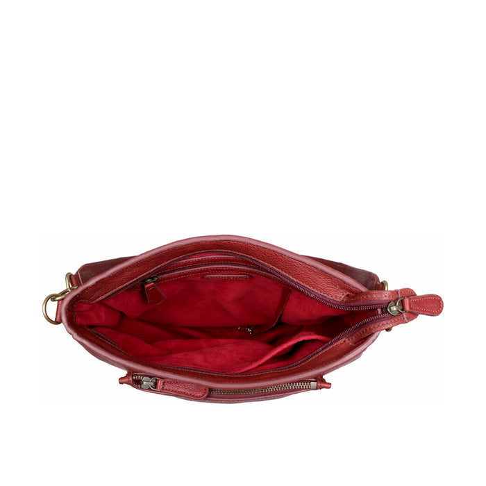 Metal 02 Marsala Leather Shoulder Bag