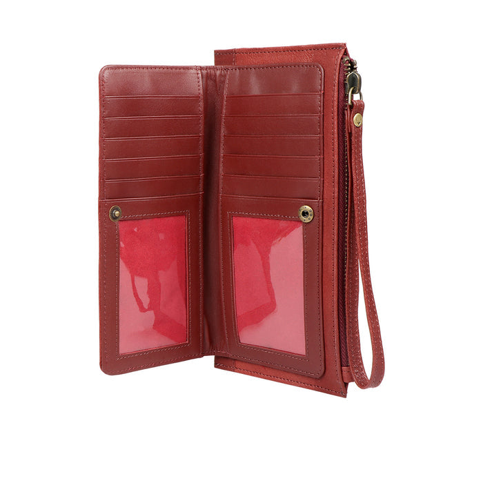 Metal W3  Marsala Leather Bi-Fold Wallet