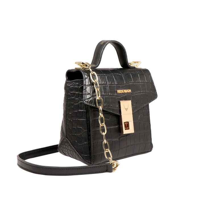 Midnight 01 Black Leather Satchel