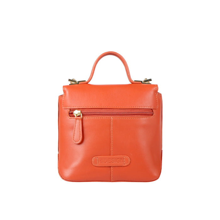 Midnight 01 Orange Leather Satchel