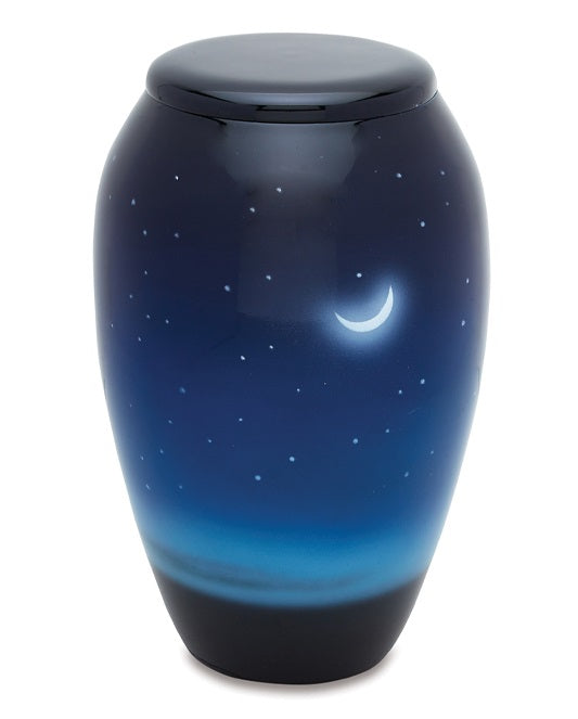Midnight Moon Hand Painted Adult Cremation Urn - Memorials4u