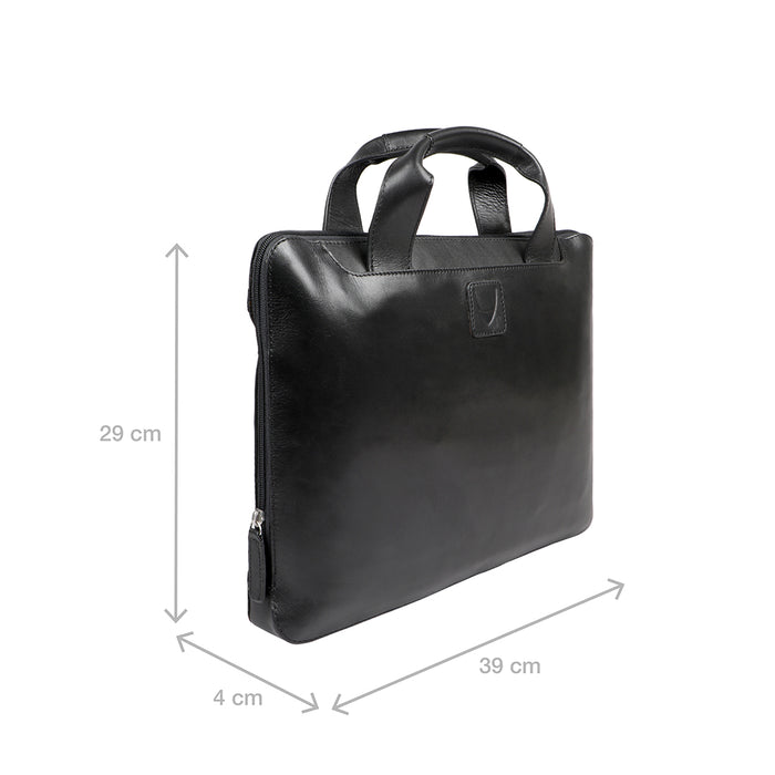 Miguel 02 Black Leather Laptop Sleeve